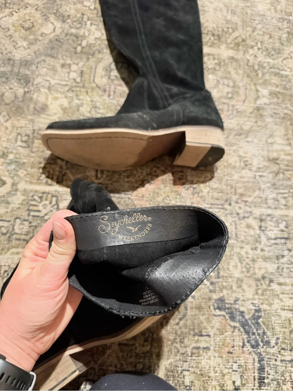 Seychelles Black Suede Over-the-Knee Riding Boots